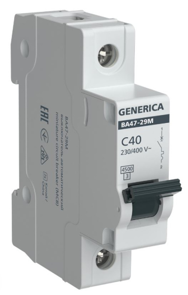 Изображение товара Автоматический выключатель GENERICA MVA21-1-040-C-G