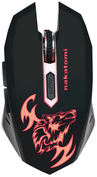 Мышь Wireless Nakatomi MROG-15U черная, USB, 6кнопок+колесо