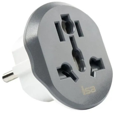 Изображение товара Переходник сетевой ISA KT-168 евро с заземлением 16 А 2500 Вт