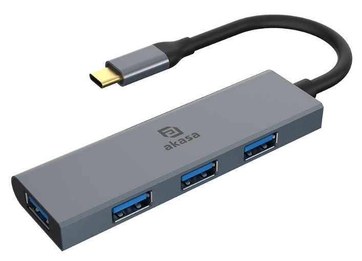

Док-станция AKASA AK-CBCA25-18BK USB Type-C to 4*USB 3.0, AK-CBCA25-18BK
