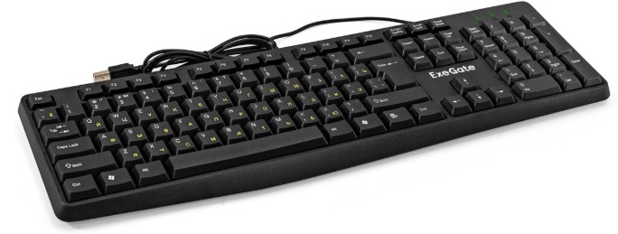 

Клавиатура Exegate Smart K120 EX298364RUS USB, полноразмерная, влагозащищенная, 104кл., Enter большой, длина кабеля 1,6м, черная, RTL, Smart K120