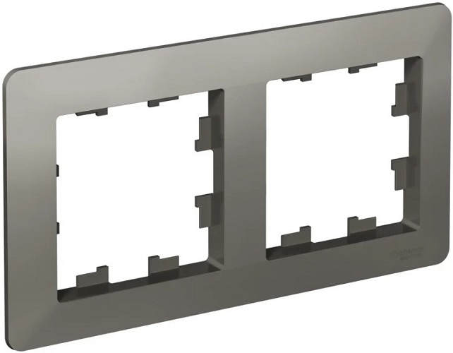 

Рамка двойная Systeme Electric ATN220902 ATLASDESIGN AIR СТАЛЬ/дымчатый черный, ATN220902