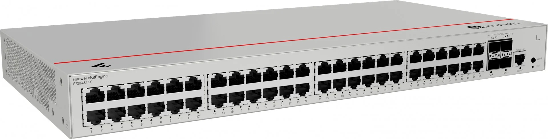 

Коммутатор Huawei S220-48T4X 98012377 (L2, 48*10/100/1000BASE-T ports, 4*10GE SFP+ ports, built-in AC power), S220-48T4X