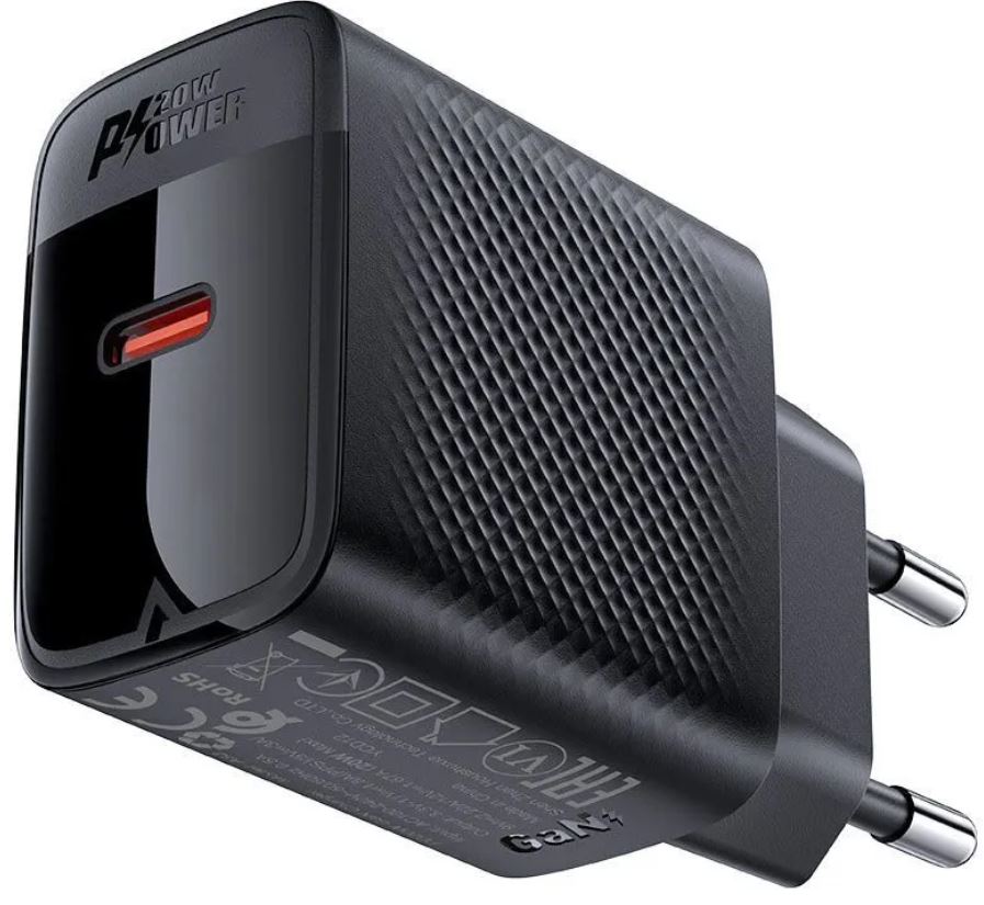 

Зарядное устройство сетевое ACEFAST A82 PD20W GaN single USB-C charger (EU). Цвет: черный, A82