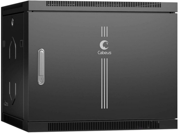 Изображение товара Настенный шкаф Cabeus SH-05F-9U60/60m-BK для ЛВС с защитой IP20 и дверью из металла