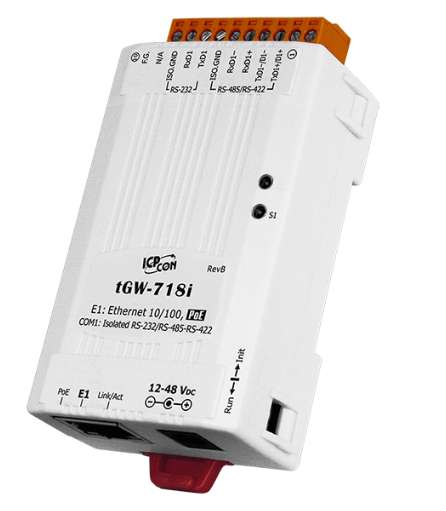 

Преобразователь ICP DAS tGW-718i Tiny Modbus/TCP to RTU/ASCII Gateway with PoE and 1 Isolated RS-232/422/485 Port (RoHS), tGW-718i