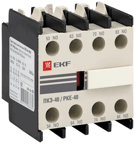 

Приставка доп. контакты EKF ctr-sc-26 ПКЭ-40 4NO, ctr-sc-26