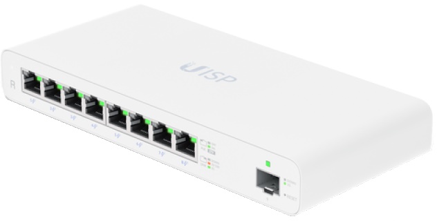 

Роутер Ubiquiti UISP-R Router 2 ядра (880 МГц), 8х1G RJ45, 1х SFP, раздача PoE 110 Вт, UISP-R