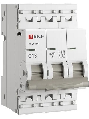 

Автоматический выключатель EKF M636313C 3P 13А (C) 6кА ВА 47-63N PROxima, M636313C