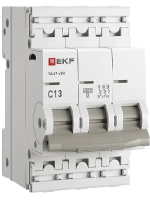 Изображение товара Автоматический выключатель EKF M636313C PROxima 3 полюса 6 кА IP20