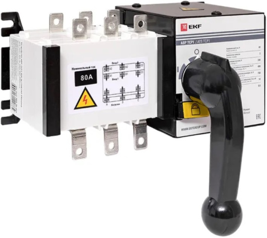 Изображение товара Автоматический ввод резерва EKF ats-tsr1-80A-3p-pro для системы электроснабжения
