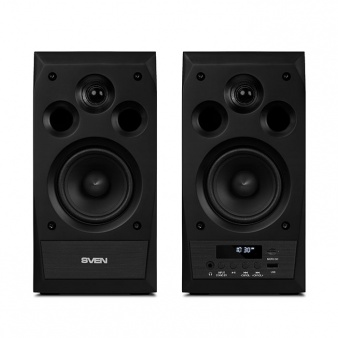 

Компьютерная акустика 2.0 Sven MC-10 SV-014018 чёрный, 2x25Вт (RMS), FM-тюнер, USB/microSD, дисплей, пульт ДУ, Bluetooth, MC-10
