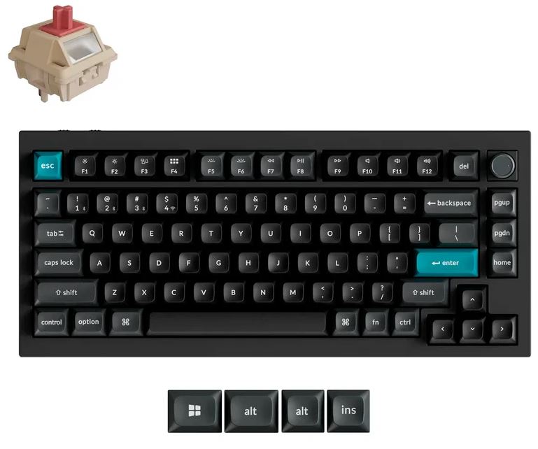 

Клавиатура Keychron Q1 Ultra Q1U-M1-RU Black, Red св., Q1 Ultra