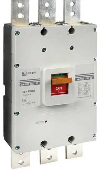 

Автоматический выключатель в литом корпусе EKF mccb99-1250-1000m ВА-99М 1250/1000А 3P 35кА, mccb99-1250-1000m