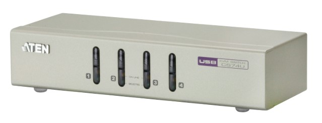 

Переключатель KVM Aten CS74U-AT 4-портовый, USB, VGA, аудио, CS74U-AT