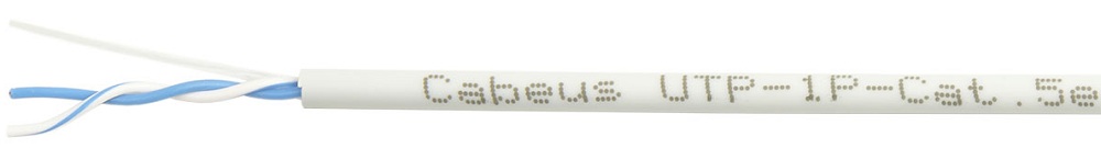 

Кабель витая пара U/UTP 5e кат. 1 пара Cabeus UTP-1P-Cat.5e-SOLID 24AWG(0.50 мм), медь, одножильный (solid), внутренний, PVC, нг(A)-LS, серый, уп/500м, UTP-1P-Cat.5e-SOLID