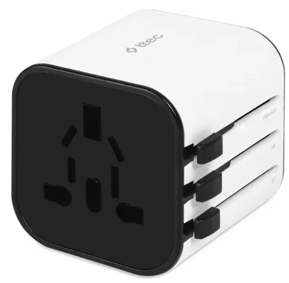 

Переходник TTEC 2SA02 сетевой универсальный, цвет: бело-черный, 2SA02