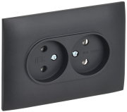 фото Розетка двухместная без заземления IEK SK-R20-10-K48-F