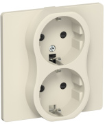фото Розетка двухместная с заземлением  IEK FI-R24C-16-1-K86