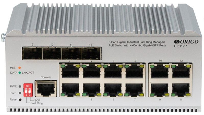 

Коммутатор управляемый ORIGO OI3112P/185W/A1A L2 Fast Ring 8x1000Base-T PoE, 4xCombo 1000Base-T/SFP, PoE Budget 185W, Surge 4KV, -40 to 75°C, OI3112P/185W/A1A