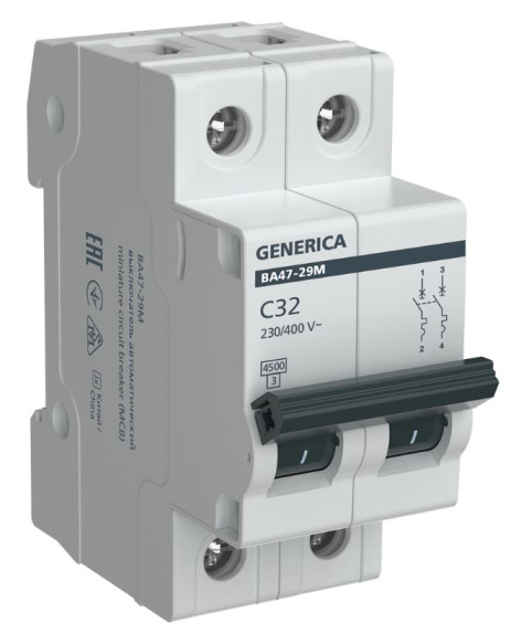 Изображение товара Автоматический выключатель GENERICA MVA21-2-032-C-G