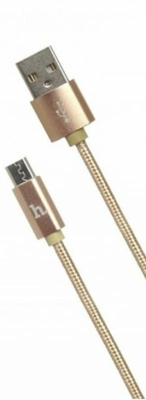 

Кабель интерфейсный Hoco X2 6957531032182 USB 2.0 текстильная оплетка, AM/microBM, золотой, 1м, макс. ток 2,4 А, X2