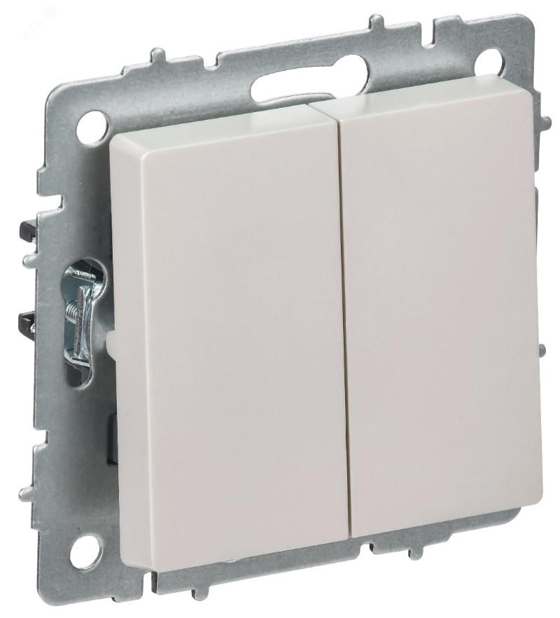 

Переключатель перекрестный IEK BR-V23-0-10-K36 BRITE 2-клавишный 10А ВС10-2-3-БрЖ жемчуг, BR-V23-0-10-K36