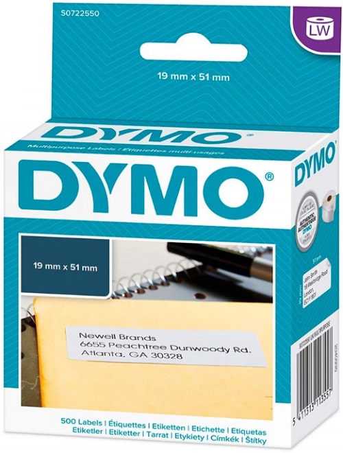 

Этикетки Dymo S0722550 многофункц. 51х19мм 500шт/рул, легко удаляемые, S0722550