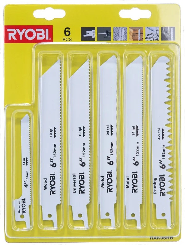 

Набор Ryobi RAK06RB 5132002547 полотен для сабельной пилы, RAK06RB