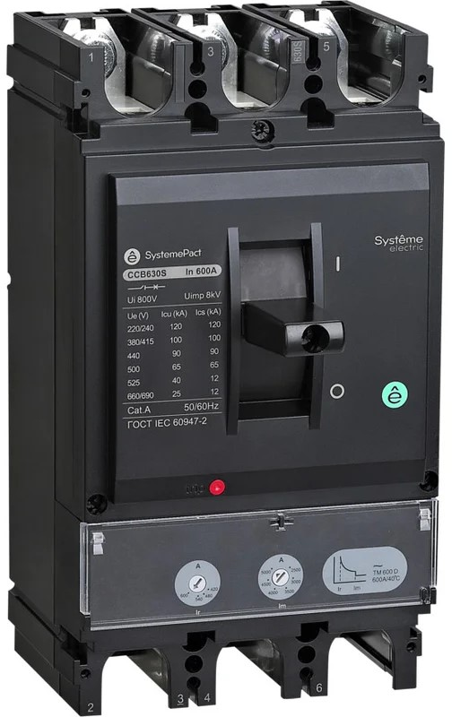 Автоматический выключатель в литом корпусе,Systeme Electric,SPC630S600L3DF
