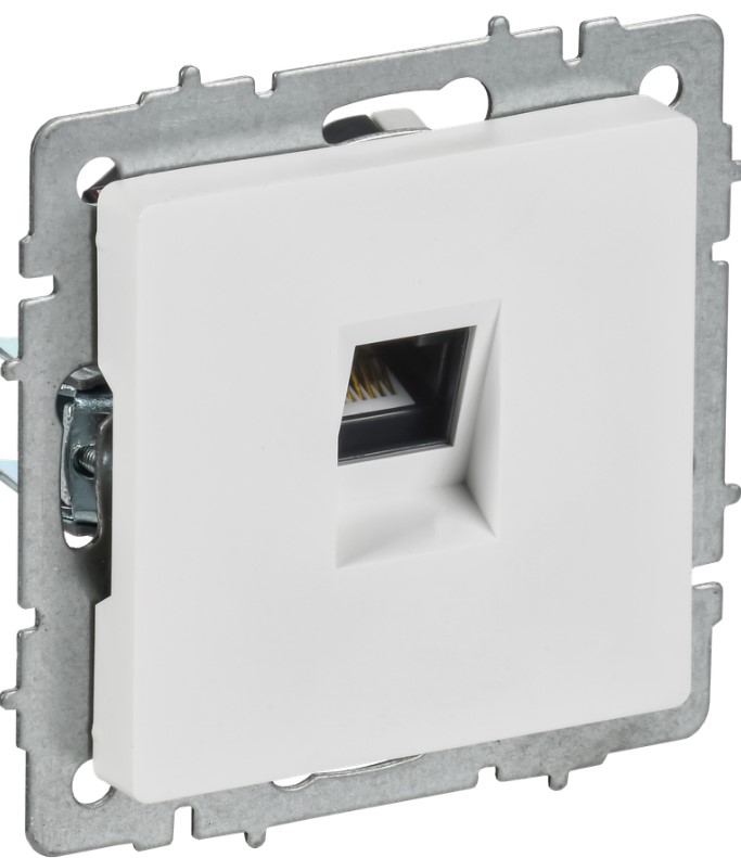 

Розетка компьютерная IEK BR-K10-1-K91 BRITE RJ45 кат.5E РК10-БрАБ арктический белый, BR-K10-1-K91