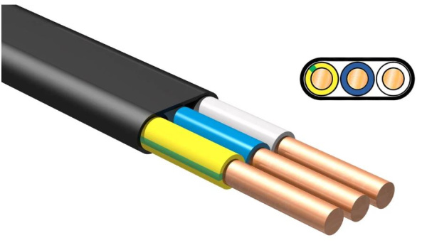 Изображение товара Кабель ВВГ-Пнг(А) 3х2.5 медный плоский электроэнергетический
