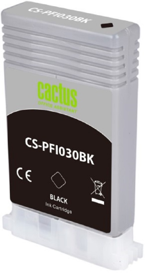 

Картридж струйный Cactus PFI-030BK черный пигментный (55мл) для Canon imagePROGRAF TA-20/30, PFI-030BK