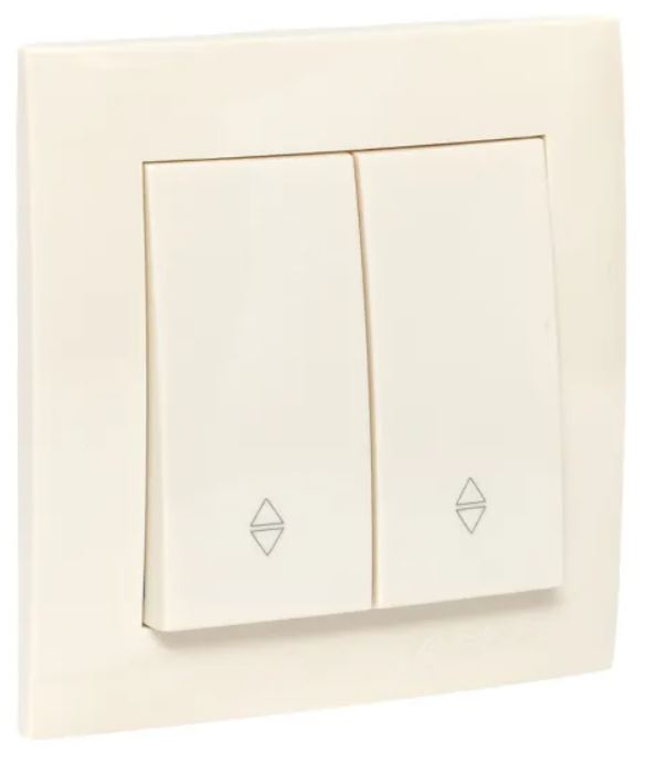 

Переключатель двухклавишный в сборе EKF EWV10-027-20 Валенсия 10А кремовый проходной, EWV10-027-20