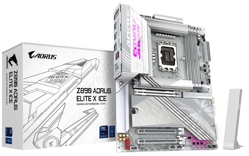 

Материнская плата ATX GIGABYTE Z890 AORUS ELITE X ICE (LGA1851, Z890, 4*DDR5 (9500), 4*SATA 6G RAID, 5*M.2, PCI-E, 2.5Glan, WiFi, BT, 6*USB 3.2, 4*USB, Z890 AORUS ELITE X ICE