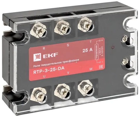 Изображение товара Твердотельное реле EKF rtp-3-25-da 25A 24V 480V