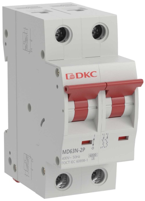 

Автоматический выключатель модульный DKC MD63N-2PC2 YON max типа MD63N 6кА 2P (C) 2А (кратность 6шт), MD63N-2PC2