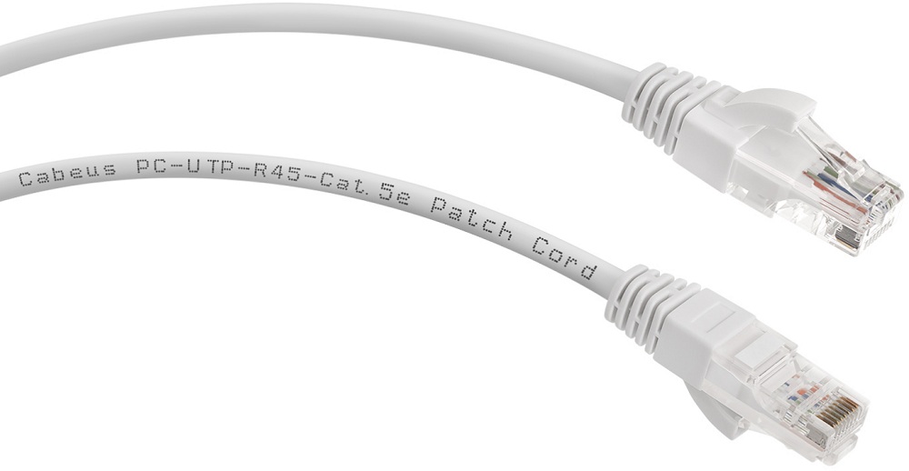 фото Кабель патч-корд U/UTP 5e кат. 0,5м.  Cabeus PC-UTP-RJ45-Cat.5e-0.5m-WH