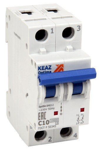 Изображение товара Автоматический выключатель КЭАЗ 262595 2 полюса 32 А 10 кА