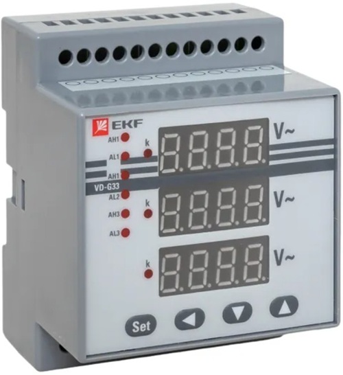 

Вольтметр EKF vd-g33 цифровой на DIN трехфазный PROxima (без поверки), vd-g33
