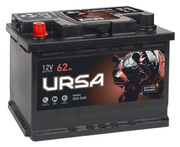 Изображение товара Автомобильный аккумулятор URSA UE621 62Ah Extra Power надежность и стабильность