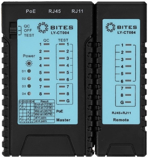 

Тестер 5bites LY-CT004 UTP / STP / TEL / POE / PLUG TEST, LY-CT004