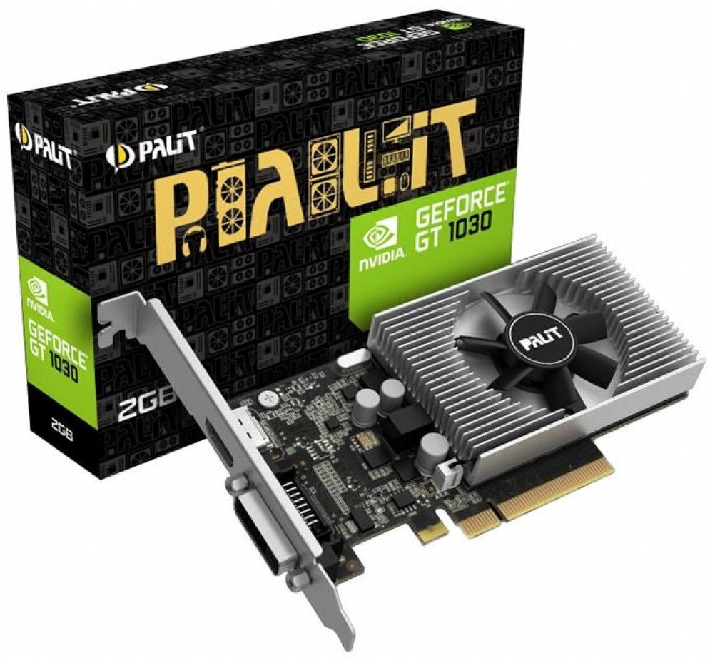 

Видеокарта PCI-E Palit GeForce GT 1030 (NEC103000646-1082F) 2GB GDDR4 64bit 1151/2100MHz DVI-D(HDCP)/HDMI RTL, GeForce GT 1030 (NEC103000646-1082F)