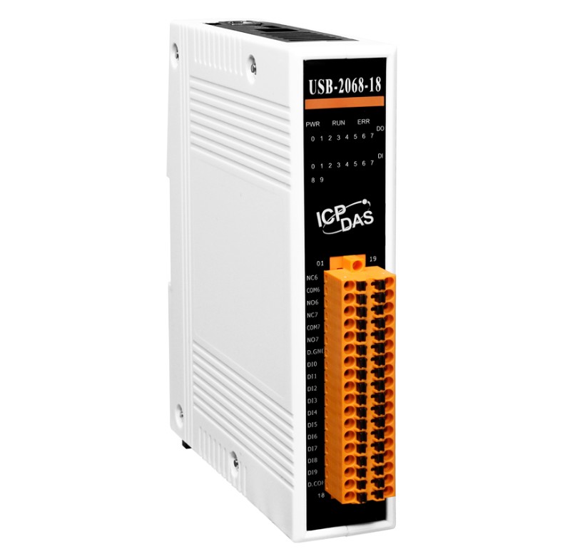 

Модуль ICP DAS USB-2068-18 10-channel Digital Input, 8-channel Relay Output Module, USB-2068-18