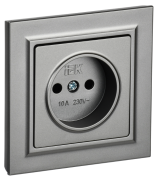 фото Розетка без заземления в сборе  IEK BR-R10-10-K46-F