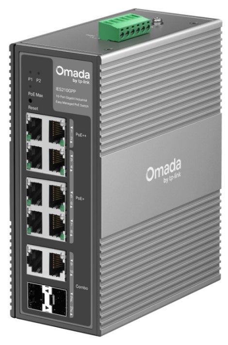 

Коммутатор управляемый TP-LINK Omada IES210GPP 10-Port Gigabit Industrial Easy Managed Switch with 6-Port PoE+ and 2-Port PoE++, Omada