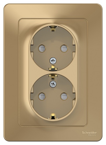 

Розетка Schneider Electric BLNRS001124 2-ая с/з со шторками, 16А, 250В Титан внутр, BLNRS001124