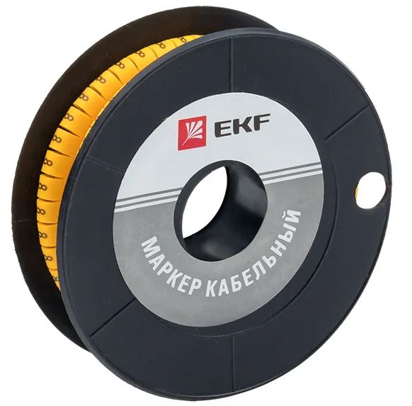 

Маркер на кабель EKF plc-KM-1.5-8 1,5 мм2 "8" (1000 шт.) (ЕС-0), plc-KM-1.5-8