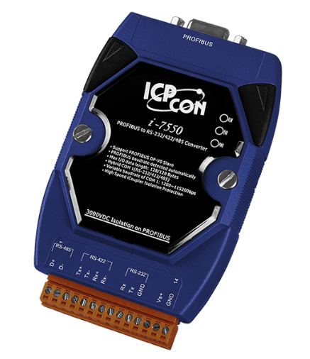 Изображение товара Преобразователь интерфейсов ICP DAS I-7550-B CR для DIN-рейки RS-232 RS-422 RS-485