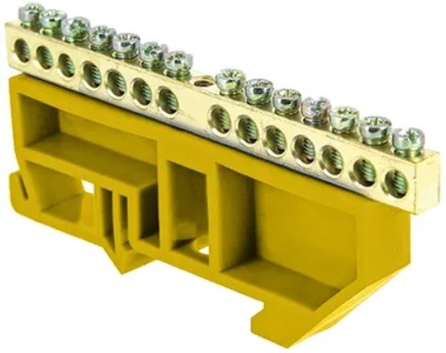 

Шина EKF sn0-63-14-dz "0" N (6x9мм) 14 отв. латунь желтый изолятор на DIN-рейку, sn0-63-14-dz
